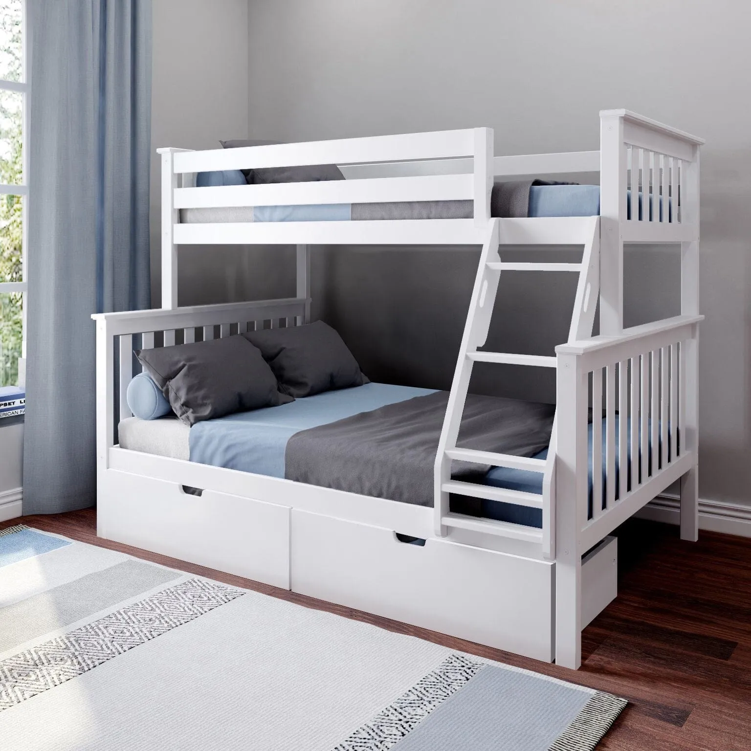 Twin Over Full Bunk Bed With Storage Drawers