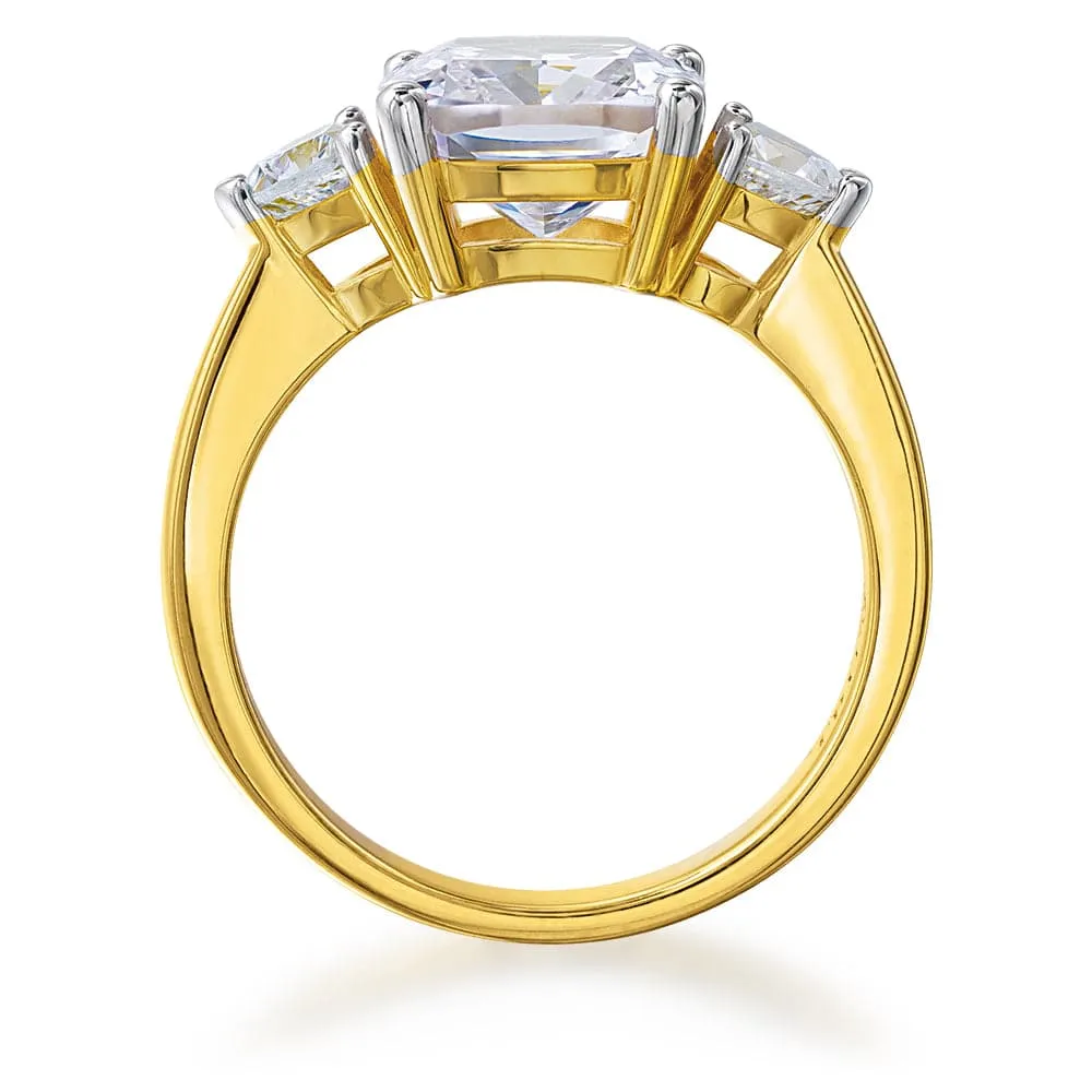 Vintage Cushion Cut Trilogy Ring