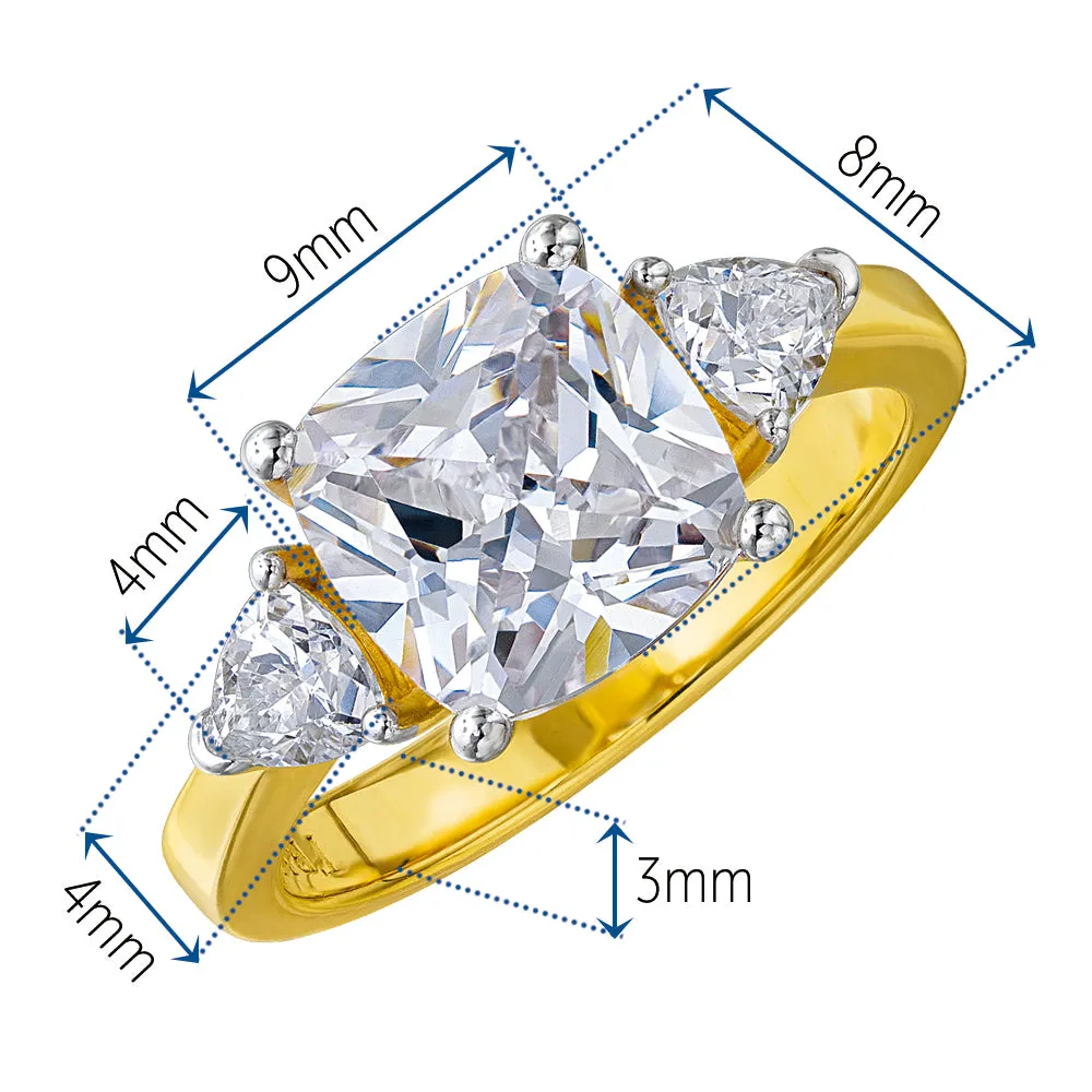 Vintage Cushion Cut Trilogy Ring