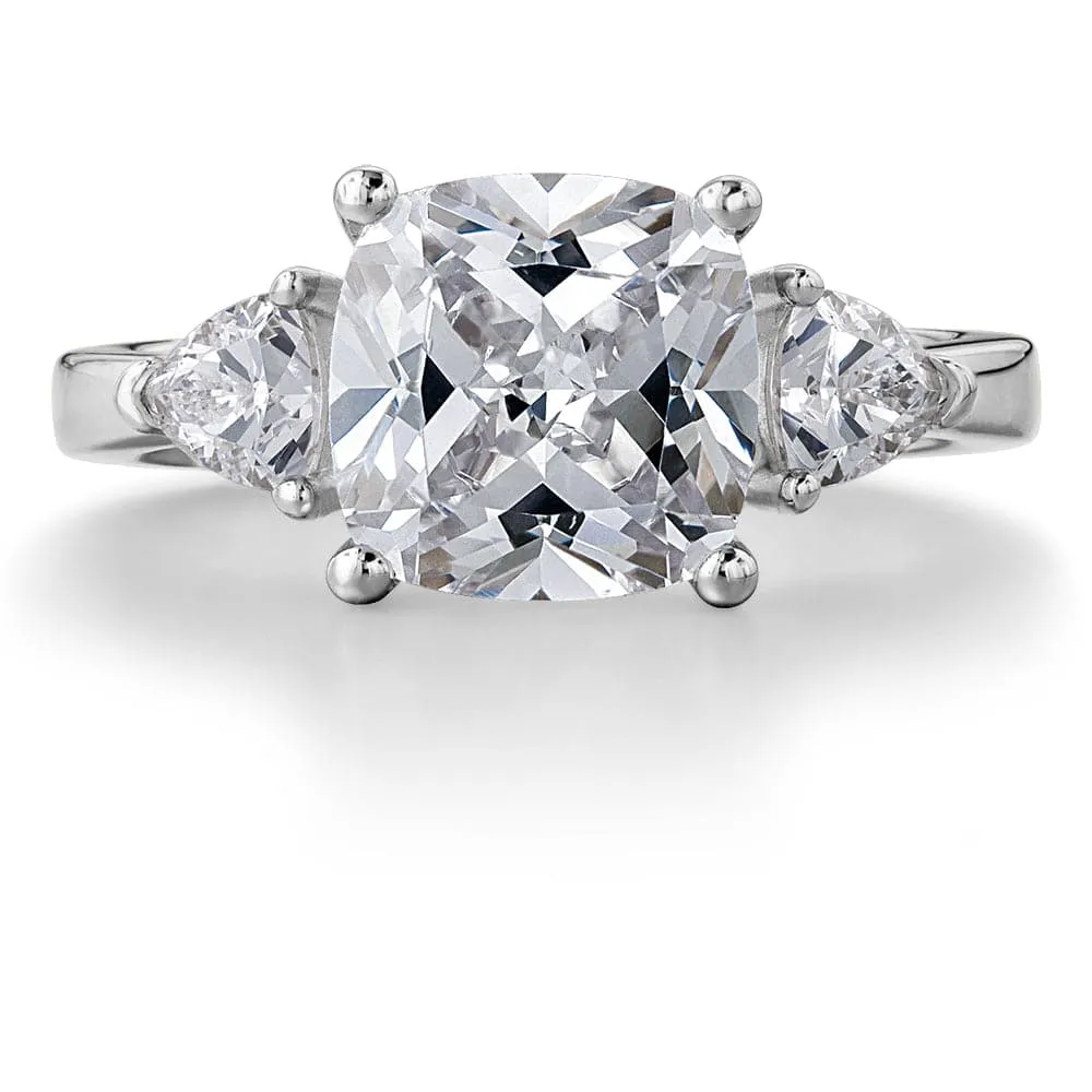 Vintage Cushion Cut Trilogy Ring