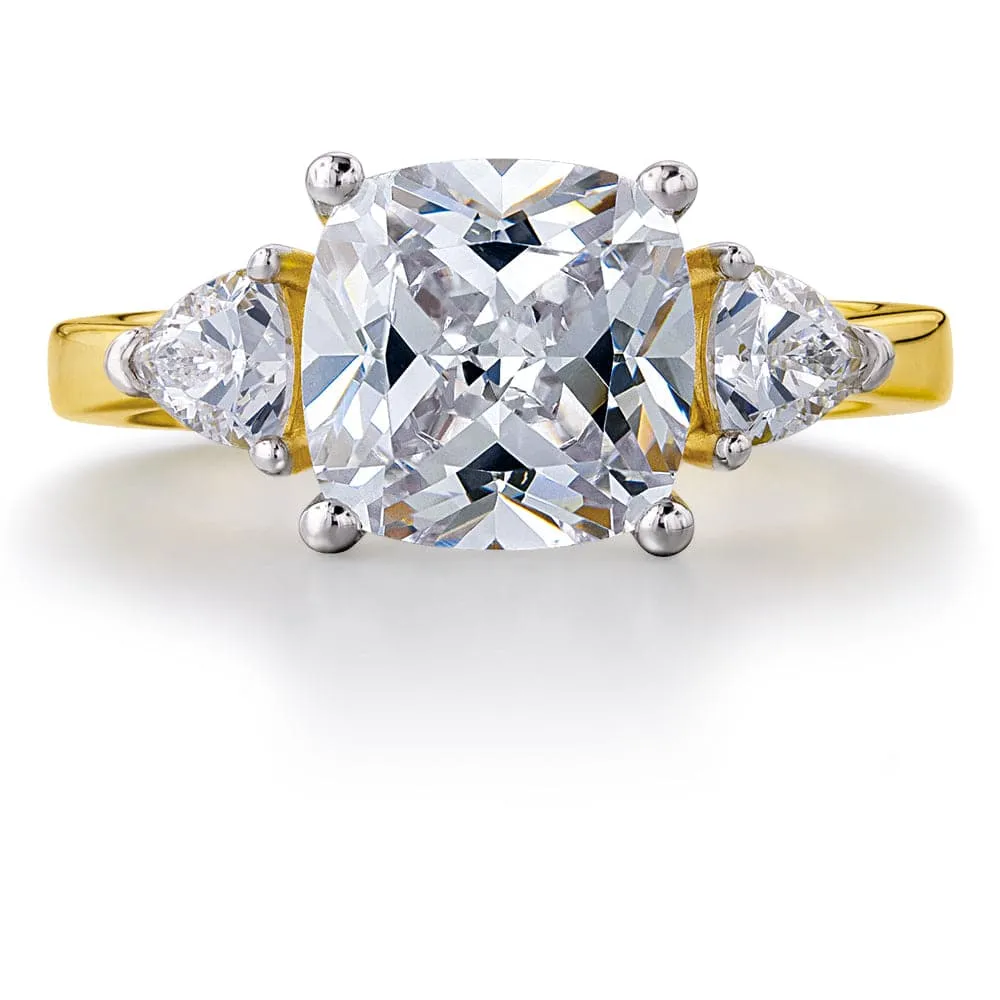 Vintage Cushion Cut Trilogy Ring