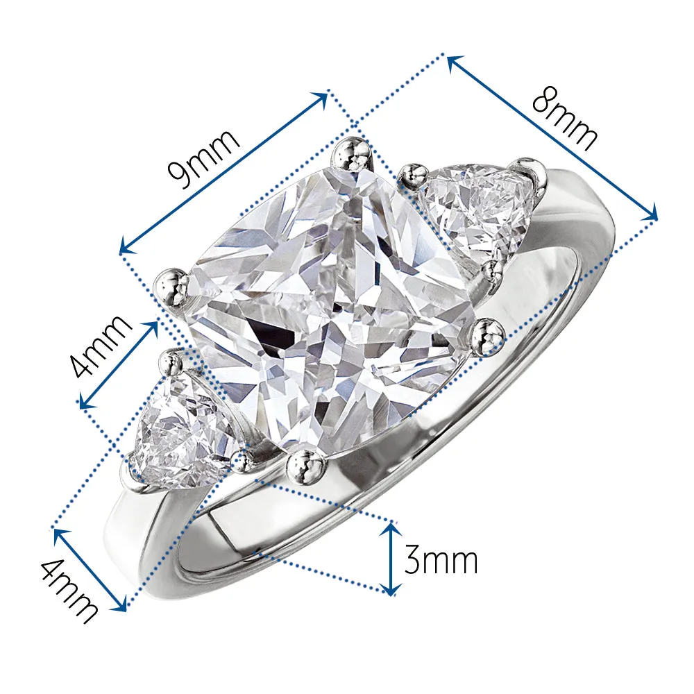 Vintage Cushion Cut Trilogy Ring