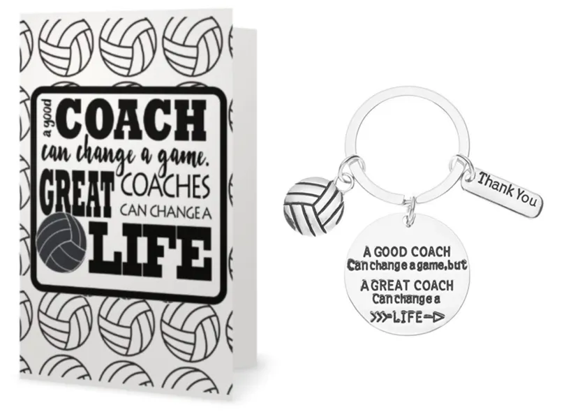 Volleyball Coach Keychain & Card Gift Set