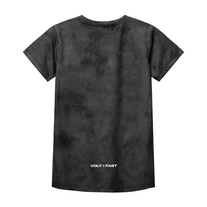 Volt and Fast Women's Bolt Running Jersey Tie Dye V1 Series - Black